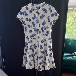 Zara Ivory and blue seashell dress